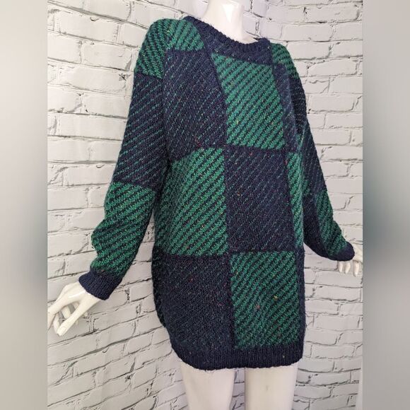 Sweaters - Chunky Vintage Knit crew neck sweater, Oversized chunky knit jumper